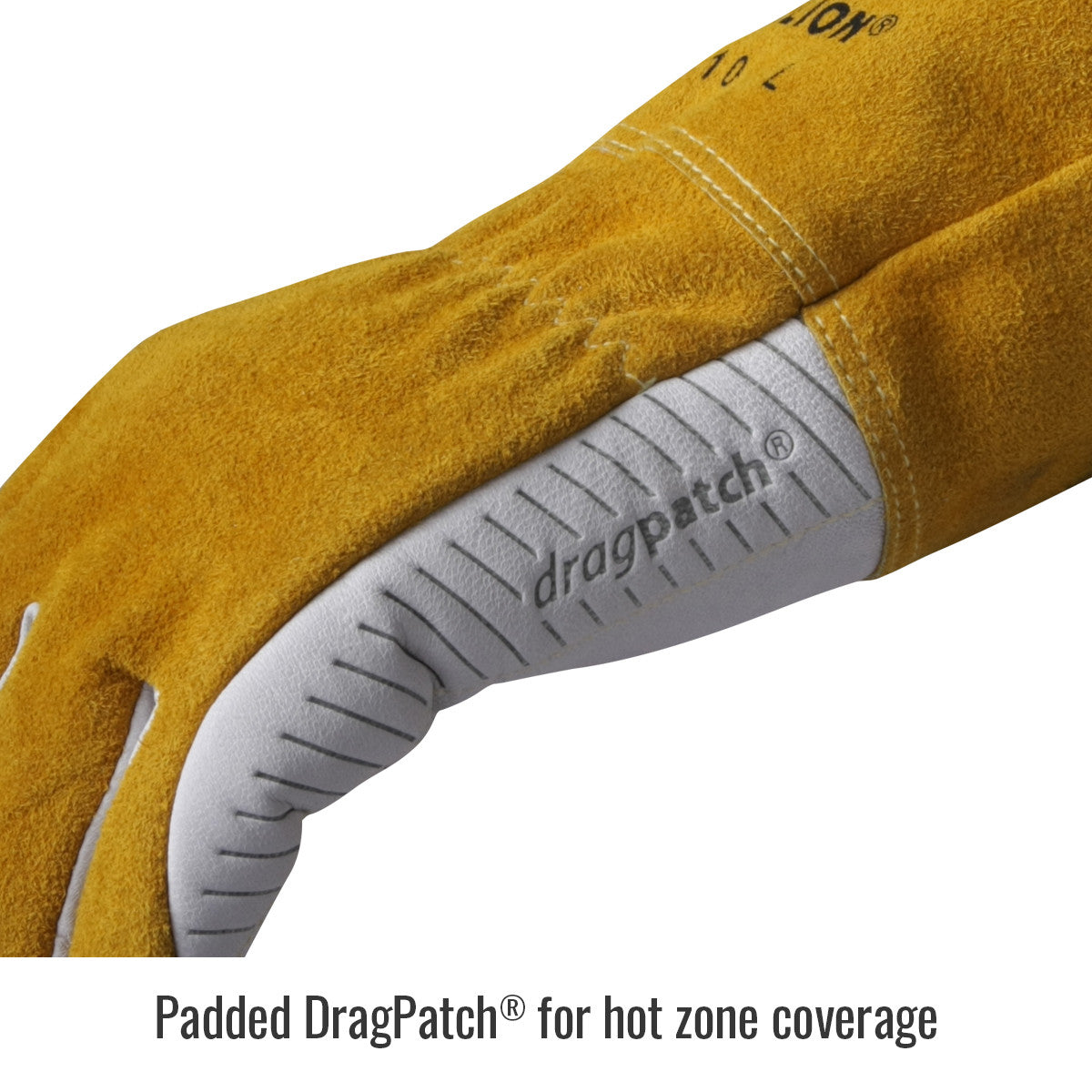 Black Stallion GM1510-WT-LRG Premium Goatskin MIG Gloves, Tan/White, Large