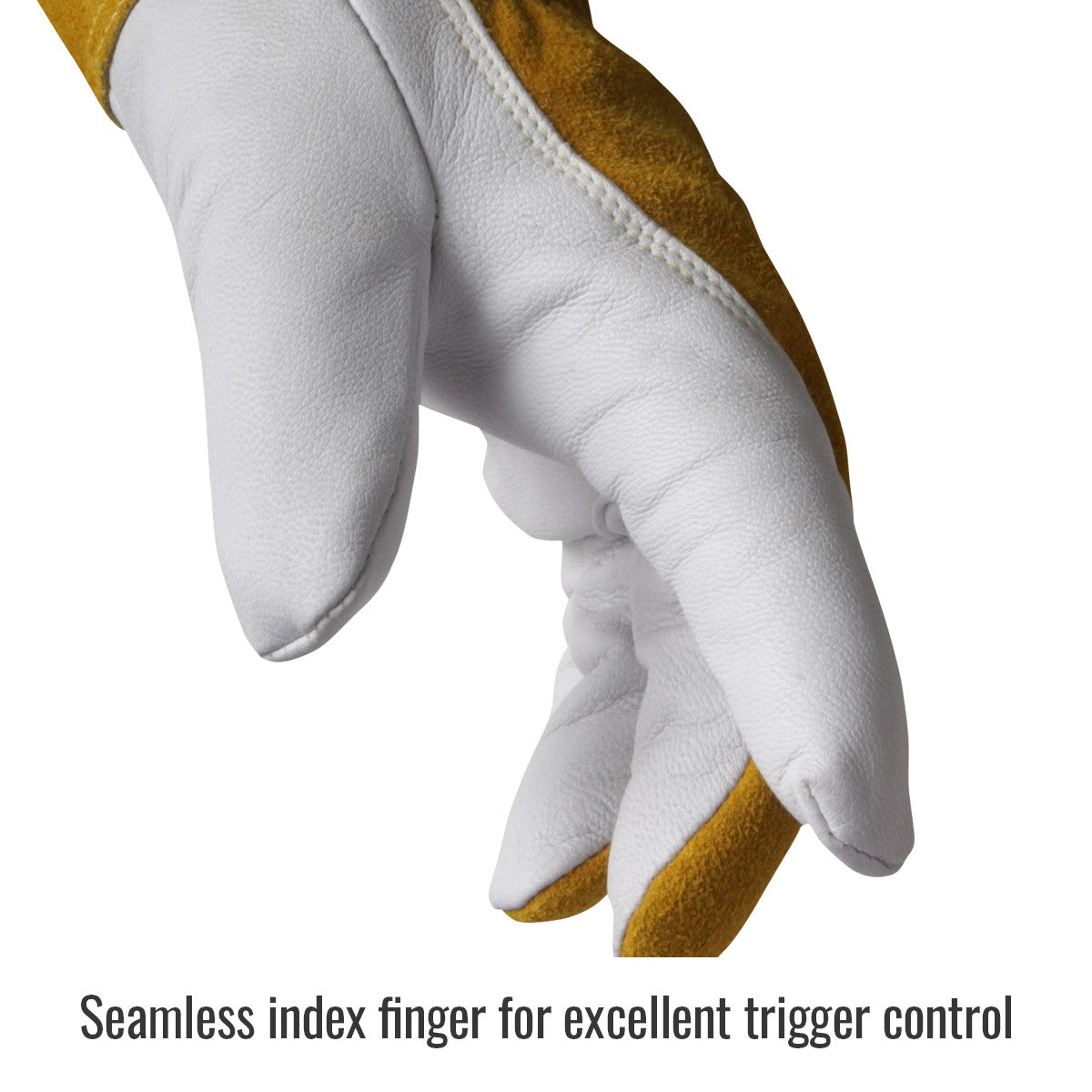 Black Stallion GM1510-WT-LRG Premium Goatskin MIG Gloves, Tan/White, Large