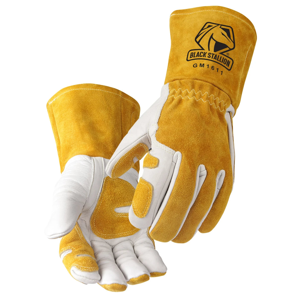 Black Stallion GM1611-WT-2XL Grain Cowhide MIG Welding Gloves, XX-Large