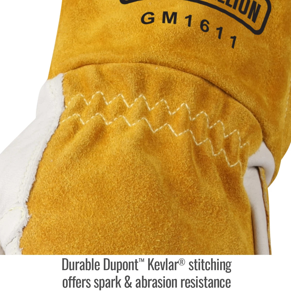 Black Stallion GM1611-WT-2XL Grain Cowhide MIG Welding Gloves, XX-Large