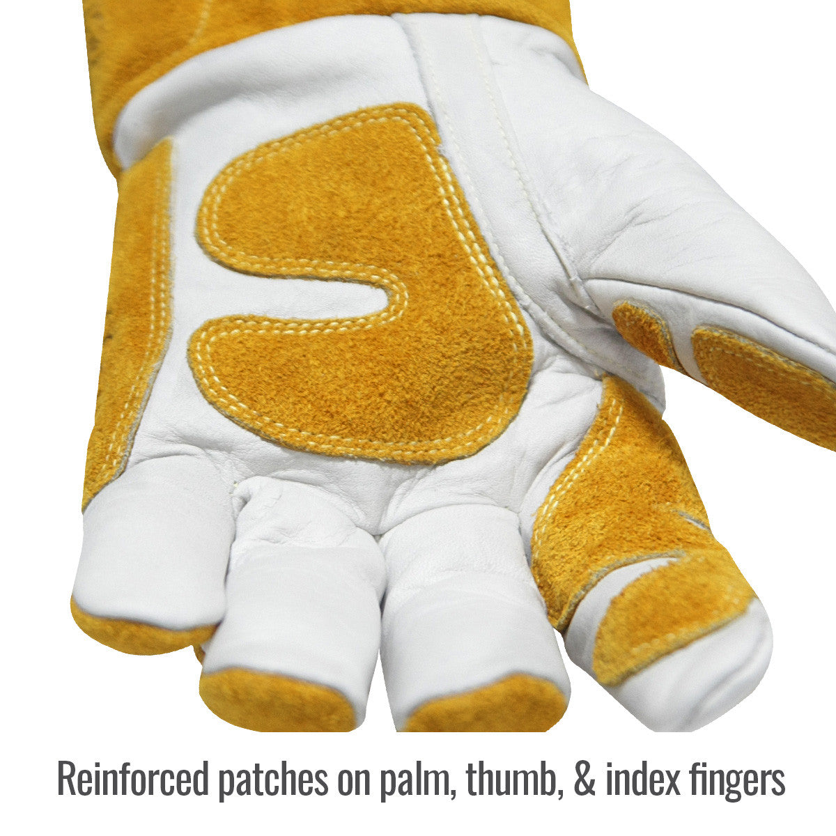 Black Stallion GM1611-WT-XLG Grain Cowhide MIG Welding Gloves , X-Large