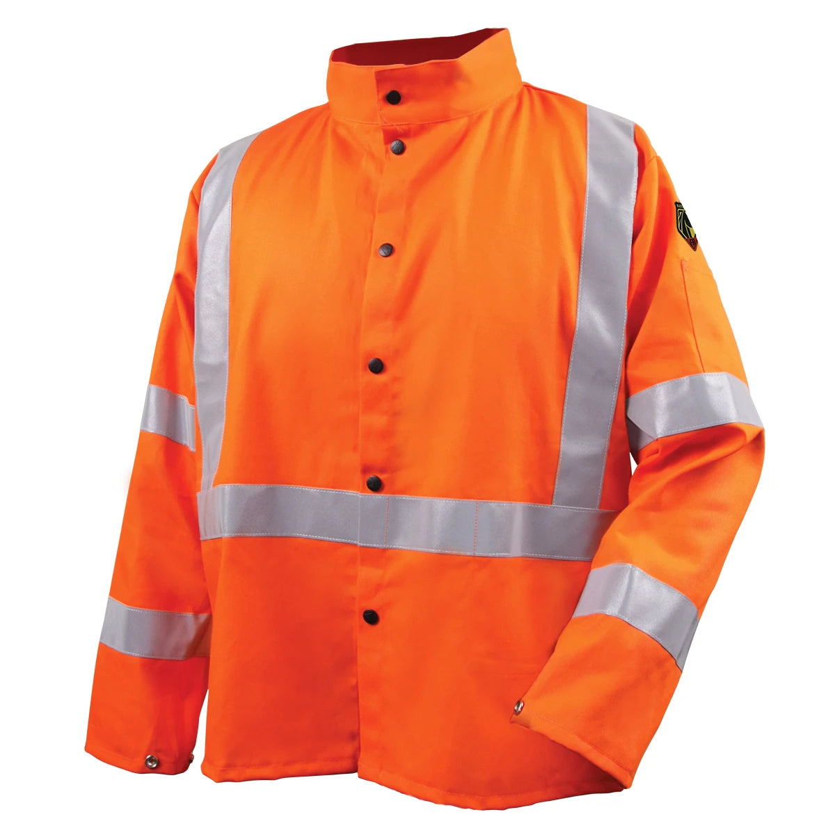 Black Stallion JF1012-OR-XLG Flame Resistant Welding Jacket, Orange Reflective, X-Large