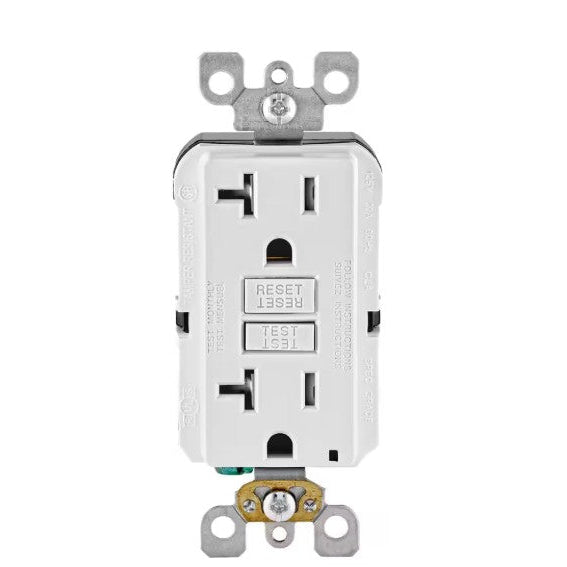 Leviton R92-GFTR2-0KW 20 Amp 125-Volt Duplex SmarTest Self-Test SmartlockPro Tamper Resistant GFCI Outlet, White