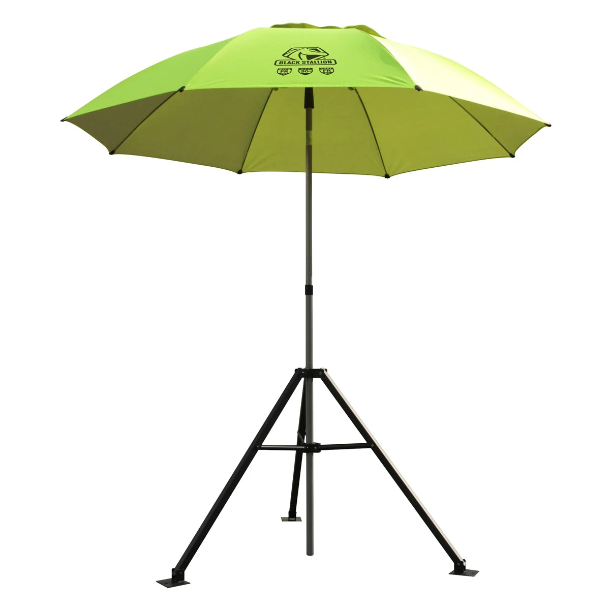 Black Stallion UB250-YEL Flame Resistant Industrial Umbrella & Tripod Stand 7.5ft