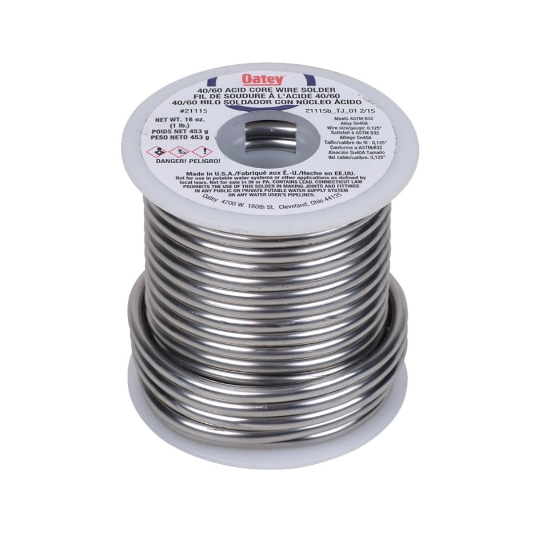 Oatey 21115 Acid Core Wire Solder, Silver, 1lb