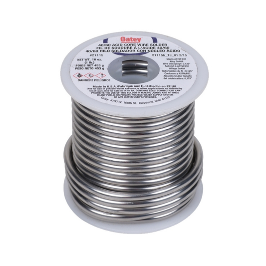 Oatey 21115 Acid Core Wire Solder, Silver, 1lb