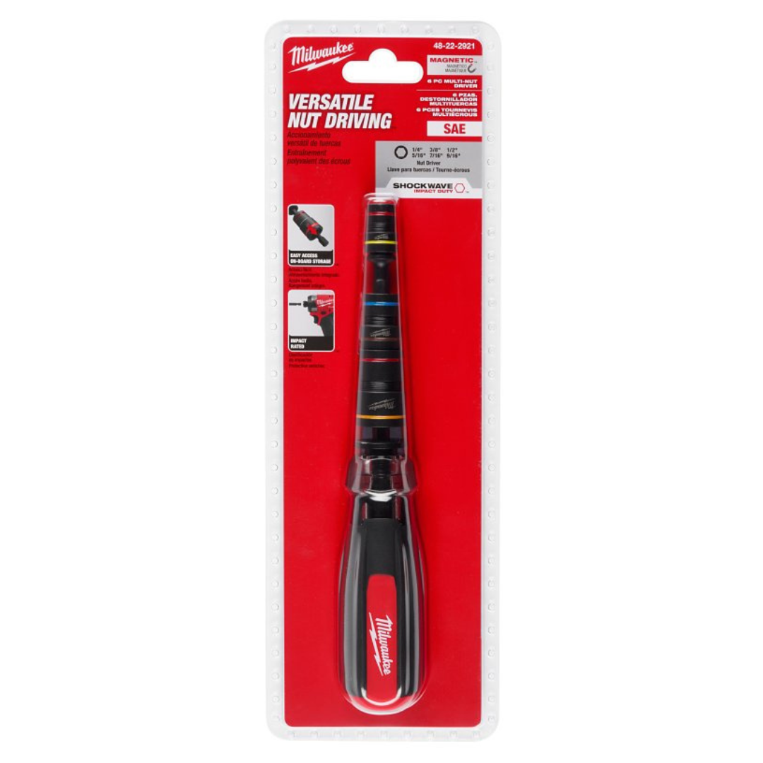 Milwaukee 48-22-2921 Multi-Nut Driver Magnetic SHOCKWAVE 8-1/4