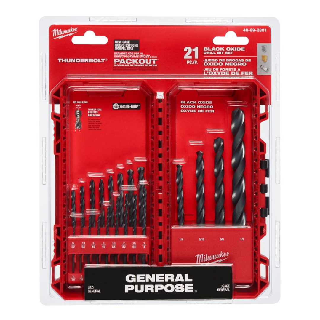 Milwaukee 48-89-2801 Thunderbolt Black Oxide Drill Bit Set (21-Piece)