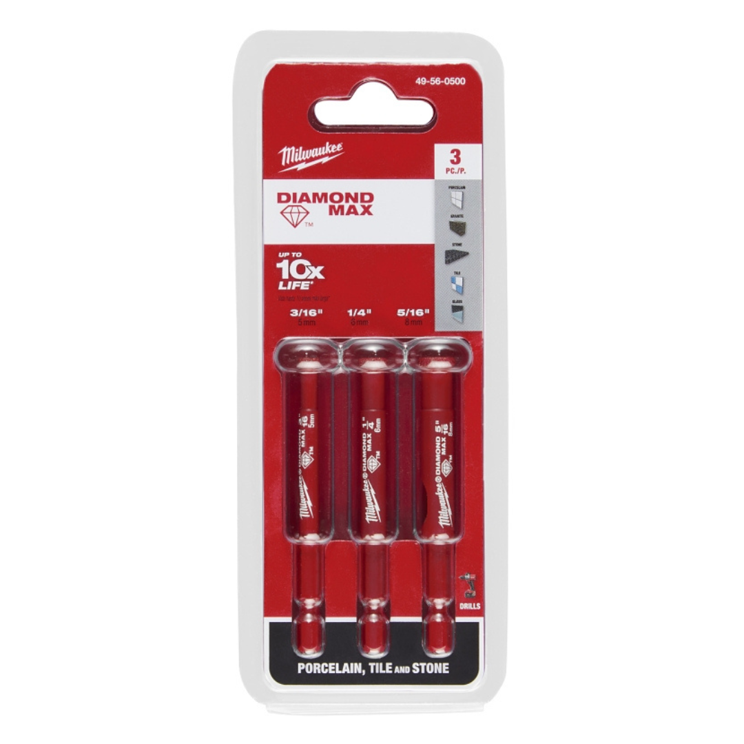 Milwaukee 49-56-0500 Diamond MAX Hole Saw Bit Set (3-Piece)