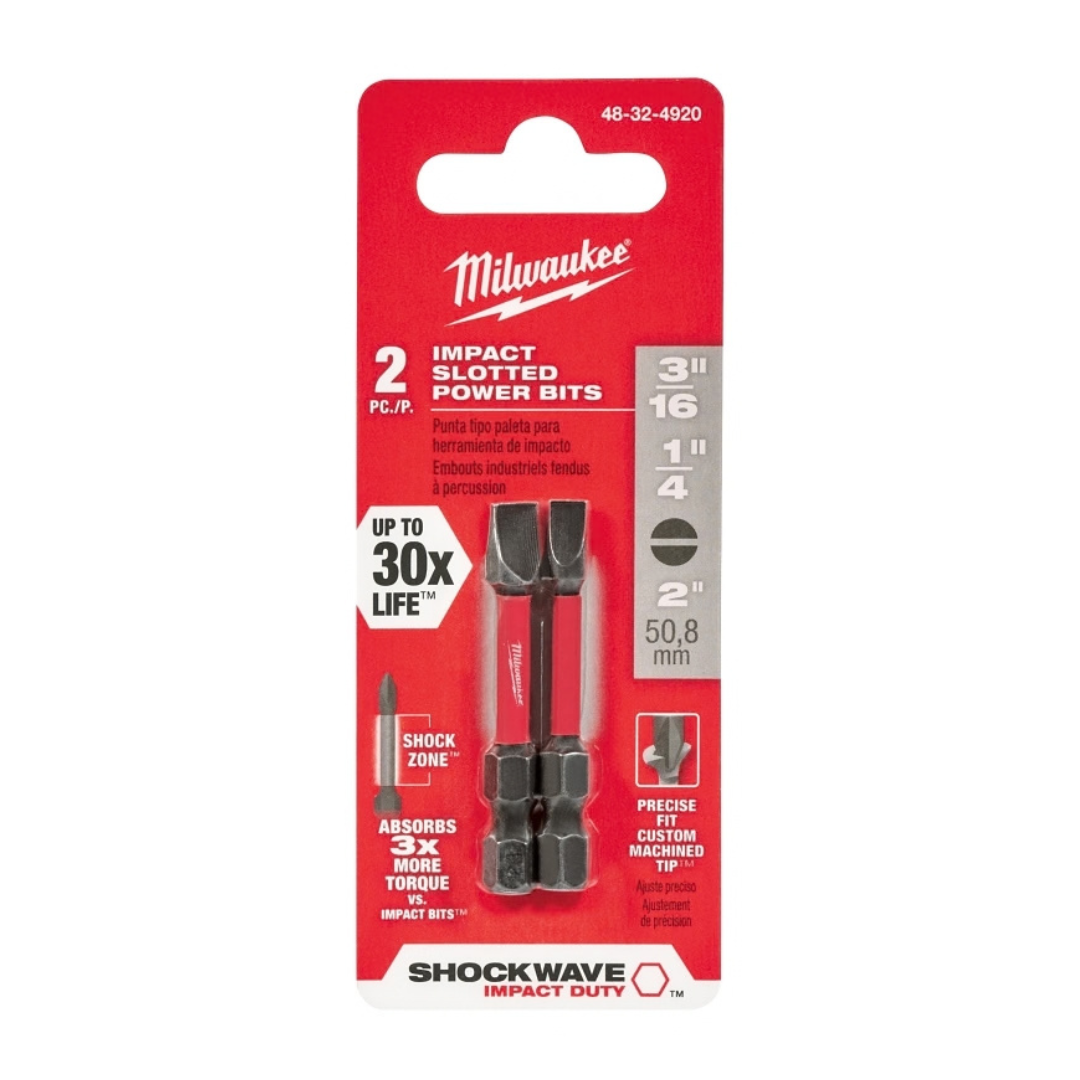Milwaukee 48-32-4920 SHOCKWAVE Slotted Power Bit 3/16