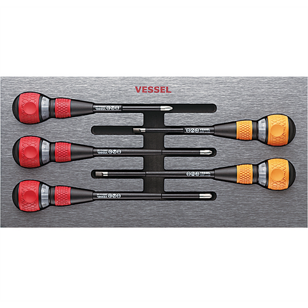 Vessel Tools 22005EVA Ratchet Screwdriver in EVA FOAM Set (5-Piece)