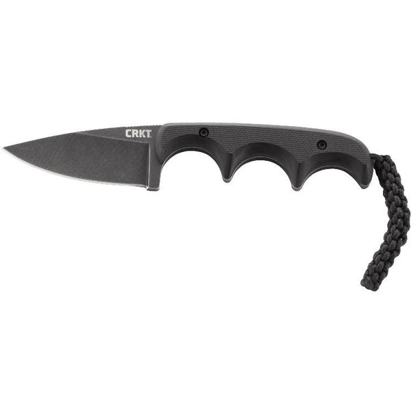 CRKT 2384KC Minimalist Black Fixed Knife 2-1/8" Drop Point Blade, Black