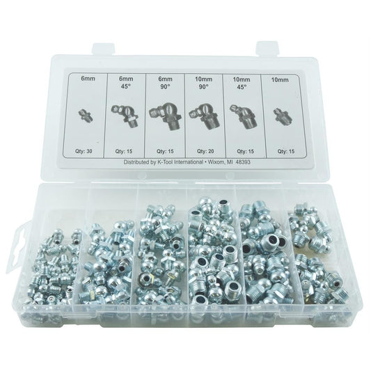 K Tool International KTI00096A Metric Grease Fitting Assortment (140-Piece)