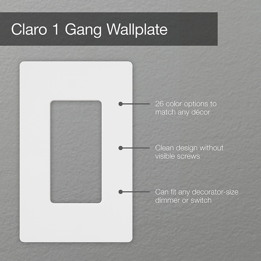 Lutron CW-1-WH 1-Gang Designer Wallplate, White