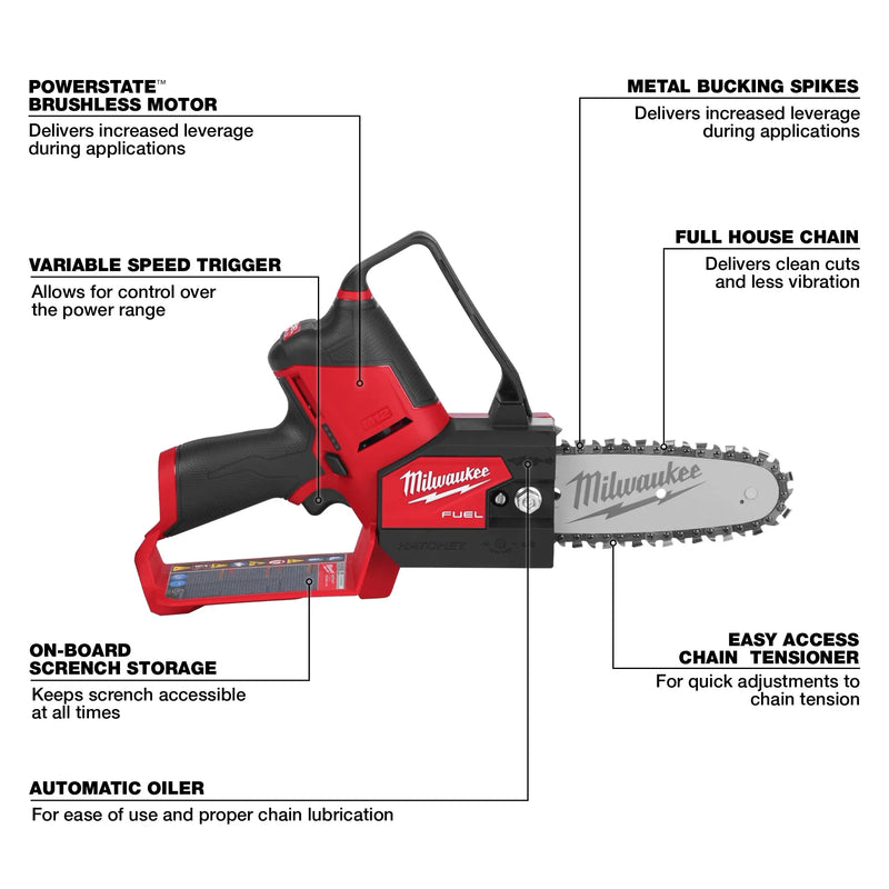 Milwaukee 2527-20 M12 FUEL HATCHET 6” Pruning Saw (Tool-Only)