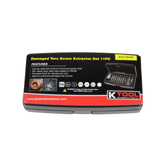K Tool International KTI75410 Damaged Torx Screw Extractor Set (11-Piece)