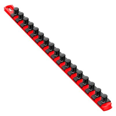 Ernst Manufacturing 8402 Socket Organizer and 17 Twist Lock Clips Red - 1/2”