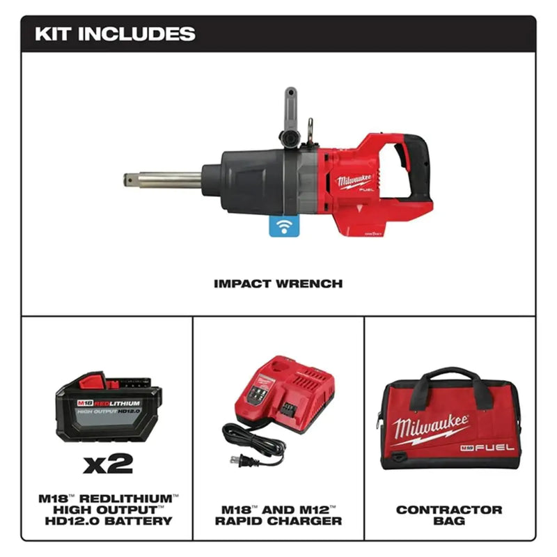 Milwaukee 2869-22HD M18 FUEL 1" D-Handle Ext. Anvil High Torque Impact Wrench w/ ONE-KEY Kit