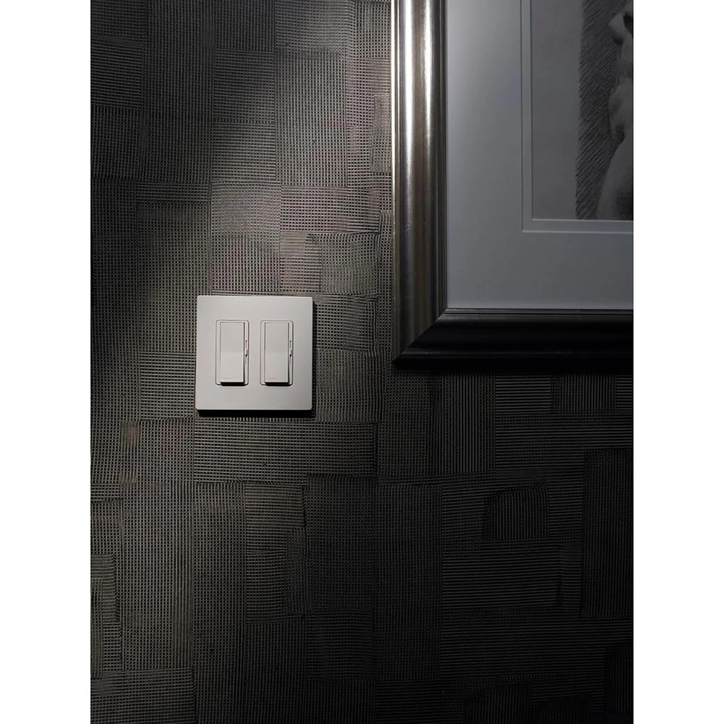Lutron CW-2-WH 2-Gang Designer Wallplate, White