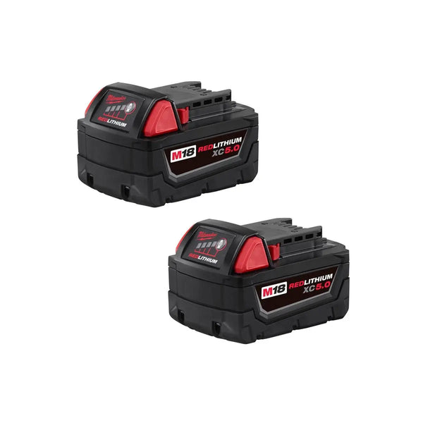 Milwaukee 48-11-1852 M18 18-Volt REDLITHIUM XC Extended Capacity 5.0 Ah Battery (2-Pack)