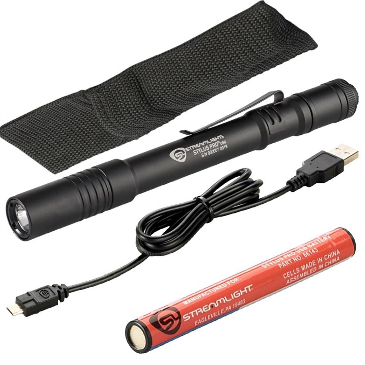 Streamlight STL66134 350 Lumen Stylus Pro USB Penlight, Black