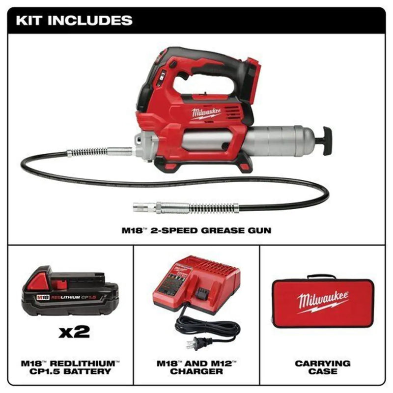 Milwaukee 2646-22CT M18 Cordless 2-Speed Grease Gun Kit