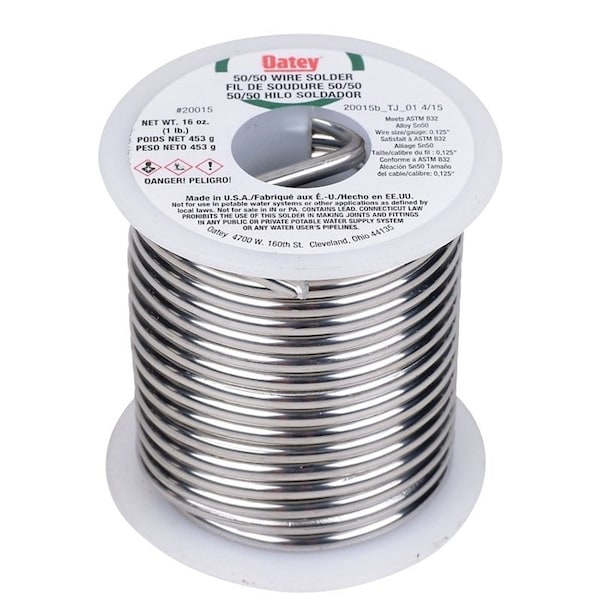 Oatey 20015 Leaded Solder, Silver, 1 lb