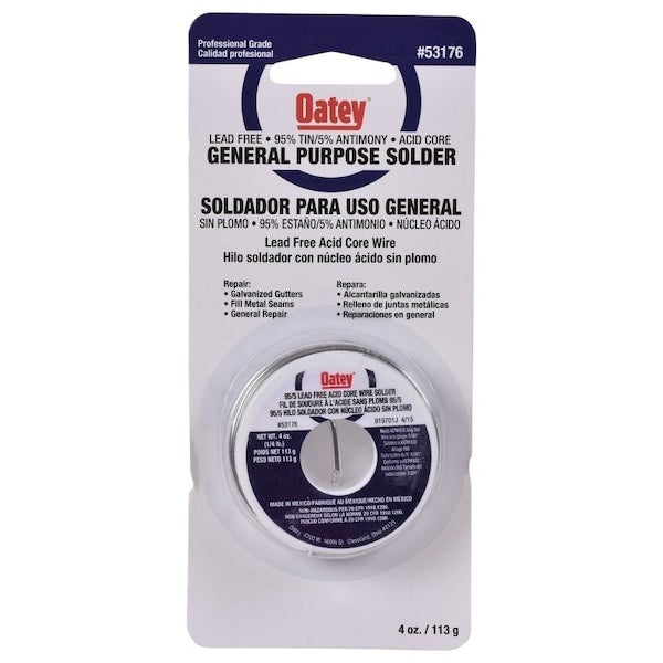 Oatey 53176 Acid Core Wire Solder 1/4 lb Carded
