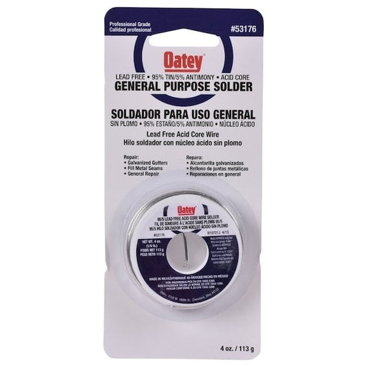 Oatey 53176 Acid Core Wire Solder 1/4 lb Carded