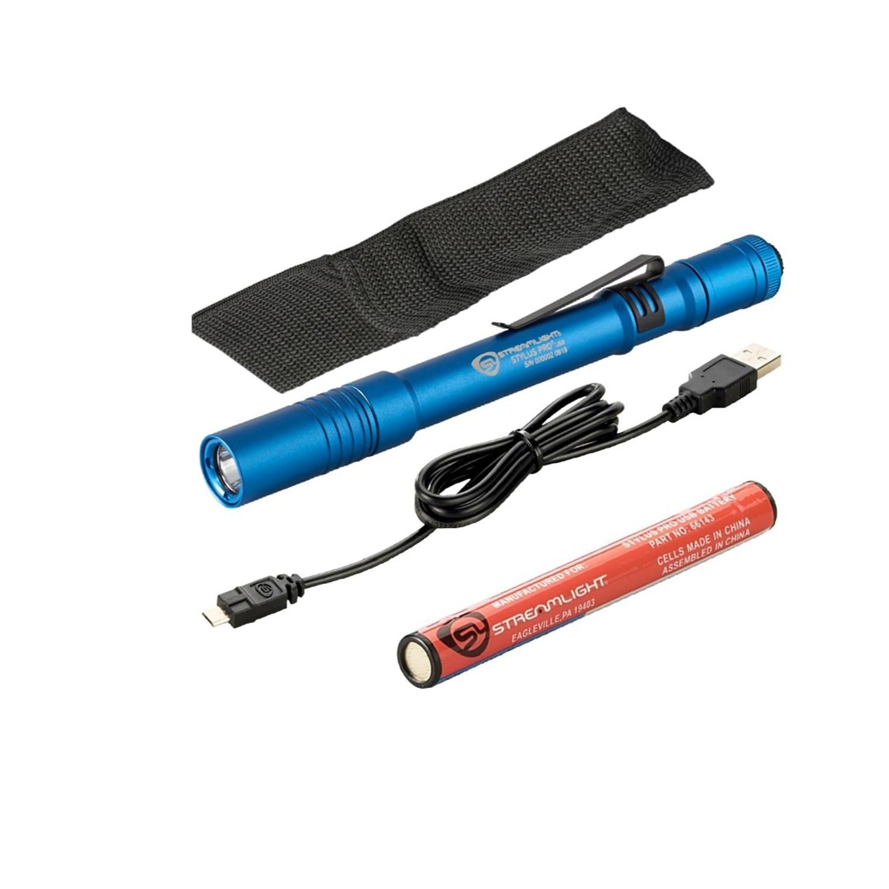 Streamlight STL66140 Stylus Pro USB LED 350 Lumen Penlight, Blue