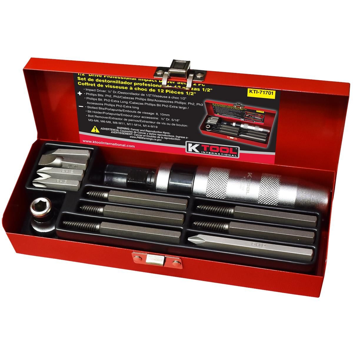 K Tool International KTI71701 Impact Driver Set Professional 1/2