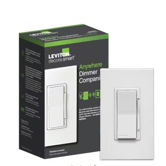 Leviton DAWDC-1RW Decora Smart Wire-Free 3-Way Dimmer Companion, White