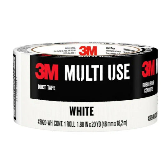 3M 3920-WH 1-22/55" x 20 yds Multi-Use Duct Tape, White (1-Roll)