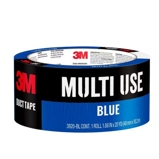 3M 3920-BL 1-22/55" x 20 yds Duct Tape, Blue (12-Piece)