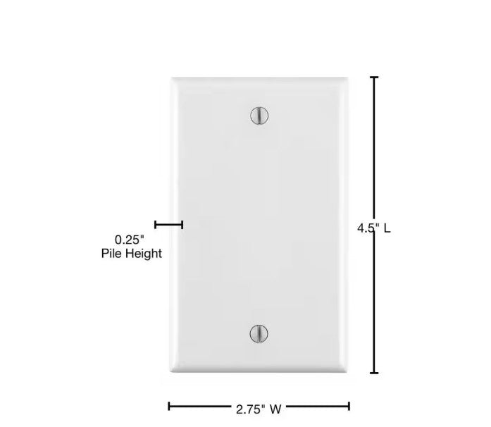 Leviton R52-88014-00W 1-Gang White Blank Plate Plastic Standard Wall Plate (1-Pack)