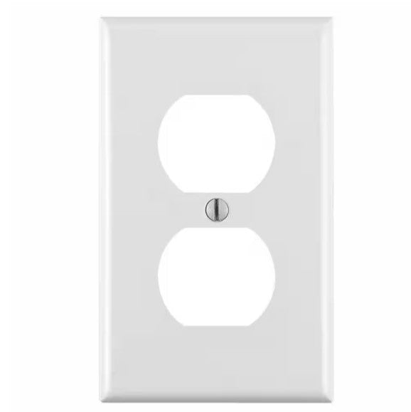 Leviton M24-88003-WMP 1-Gang White Duplex Outlet/Receptacle Plastic Standard Wall Plate (10-Pack)