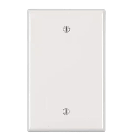 Leviton R52-0PJ13-00W 1-Gang White Blank Plate Nylon Midway/Midsize Wall Plate (1-Pack)