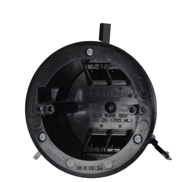 Cantex REZ18CO Old Work 18 in³ Round Electrical Ceiling Box with EZ Mount Clamps & Wire Clamps, 6 lb Capacity, Gray