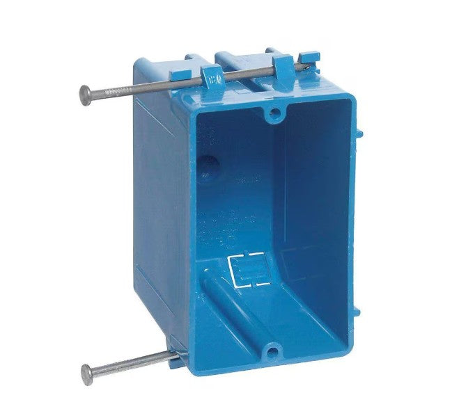 Carlon B118A 1-Gang 18 in³ Blue Electrical PVC New Work Electrical Switch and Outlet Box