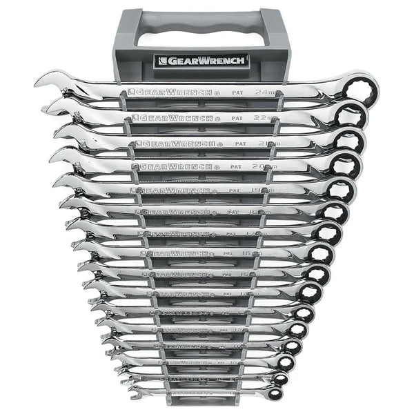 Gearwrench 85099 72-Tooth 12 Point XL Ratcheting Combination Metric Wrench Set (16-Piece)