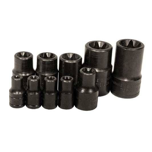 K Tool International KTI22671 External E-Torx Socket Set E5–E20 (10-Piece)