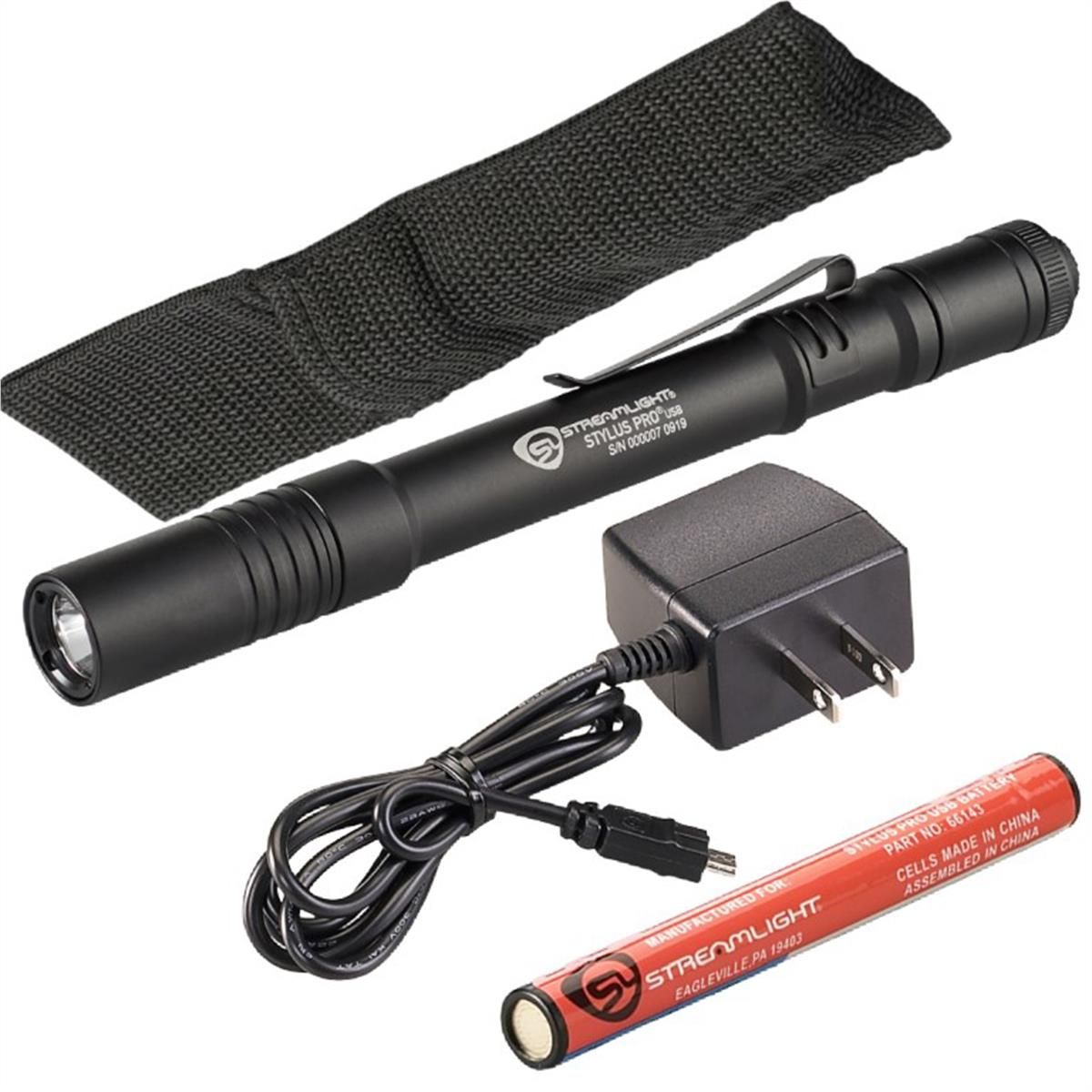 Streamlight STL66133 350 Lumen Stylus Pro USB Penlight, Black