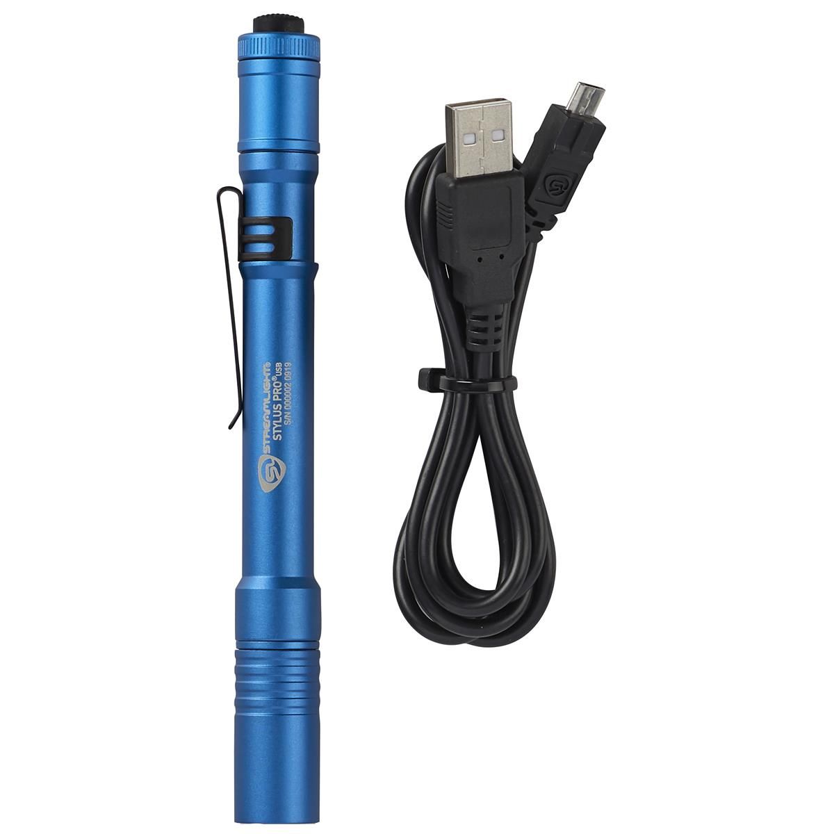 Streamlight STL66140 Stylus Pro USB LED 350 Lumen Penlight, Blue