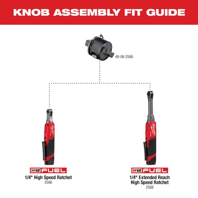 Milwaukee 49-06-2566 1/4" High-Speed Ratchet Tall Shift Knob Assembly