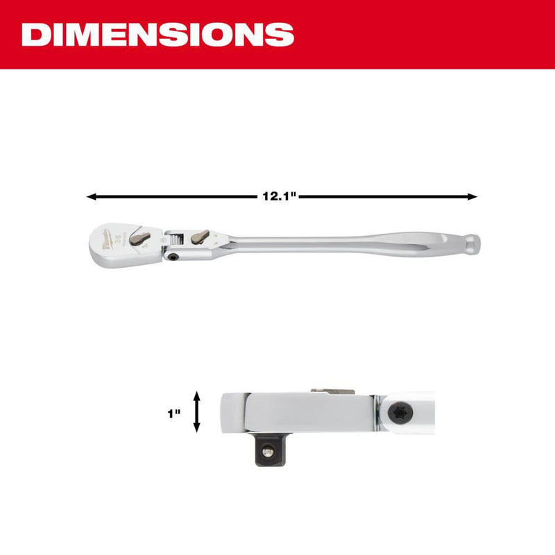 Milwaukee 48-22-9041 3/8" Drive 12" Flex Head Ratchet