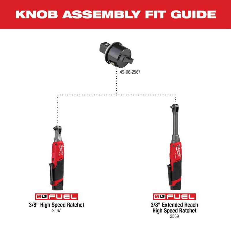 Milwaukee 49-06-2567 3/8" High Speed Ratchet Tall Shift Knob Assembly