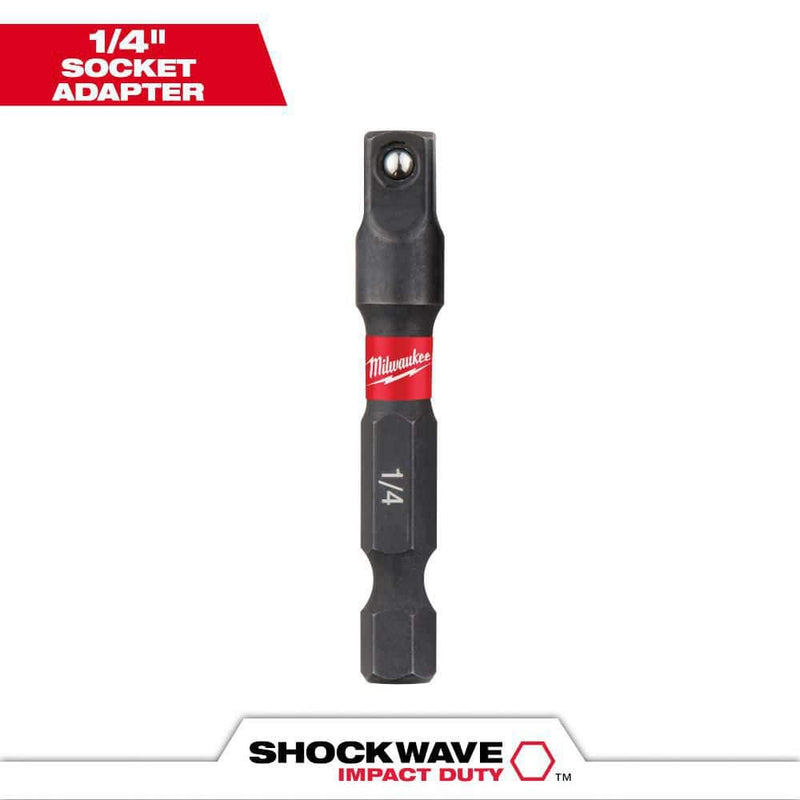 Milwaukee 48-32-5030 SHOCKWAVE Impact Duty 1/4 in. x 1/4 in. Alloy Steel Square Socket Adapter