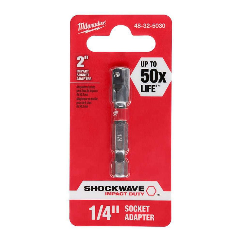 Milwaukee 48-32-5030 SHOCKWAVE Impact Duty 1/4 in. x 1/4 in. Alloy Steel Square Socket Adapter