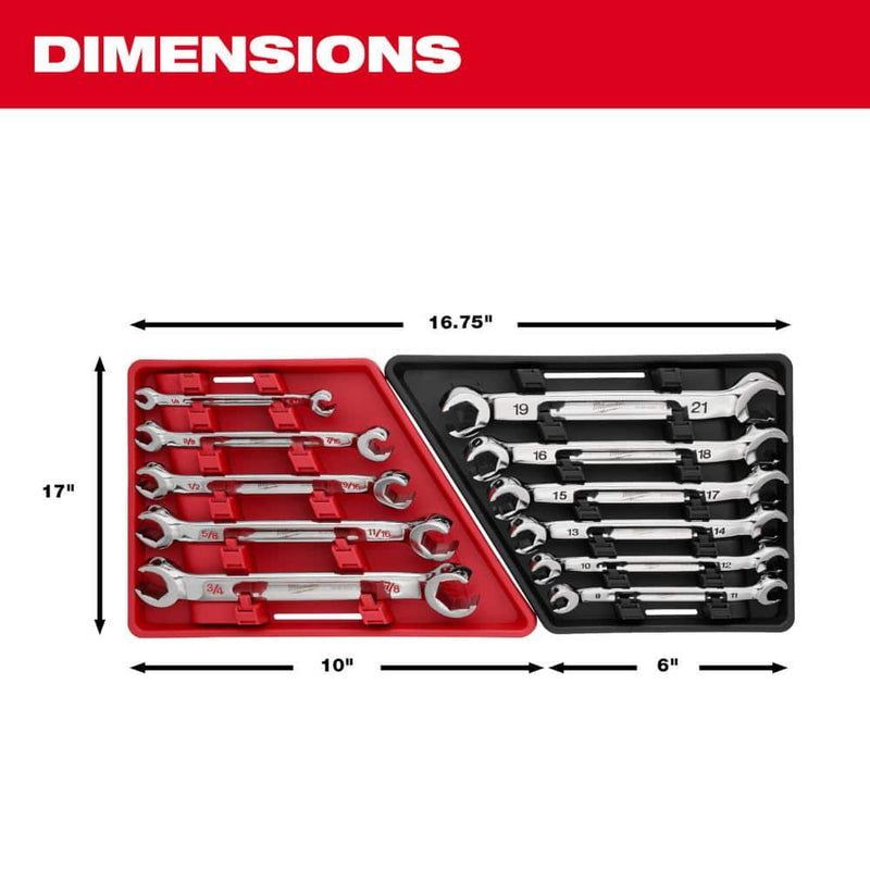 Milwaukee 48-22-9470 Double End Flare Nut Wrench - SAE Set (5-Piece)