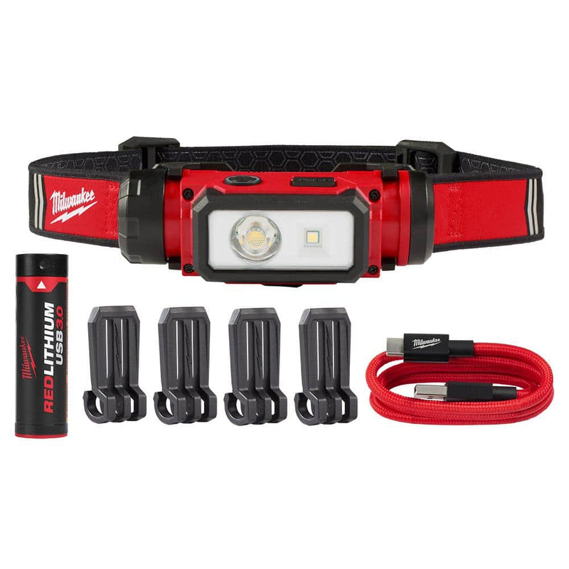 Milwaukee 2163-21 600 Lumens LED REDLITHIUM Hard Hat Headlamp